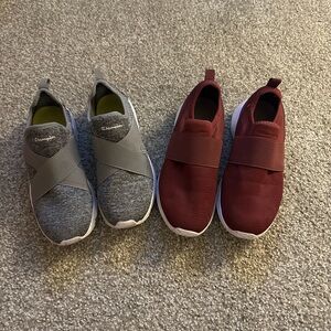 Champions Shoe Bundle | Gray and Red Slip-On Shoes